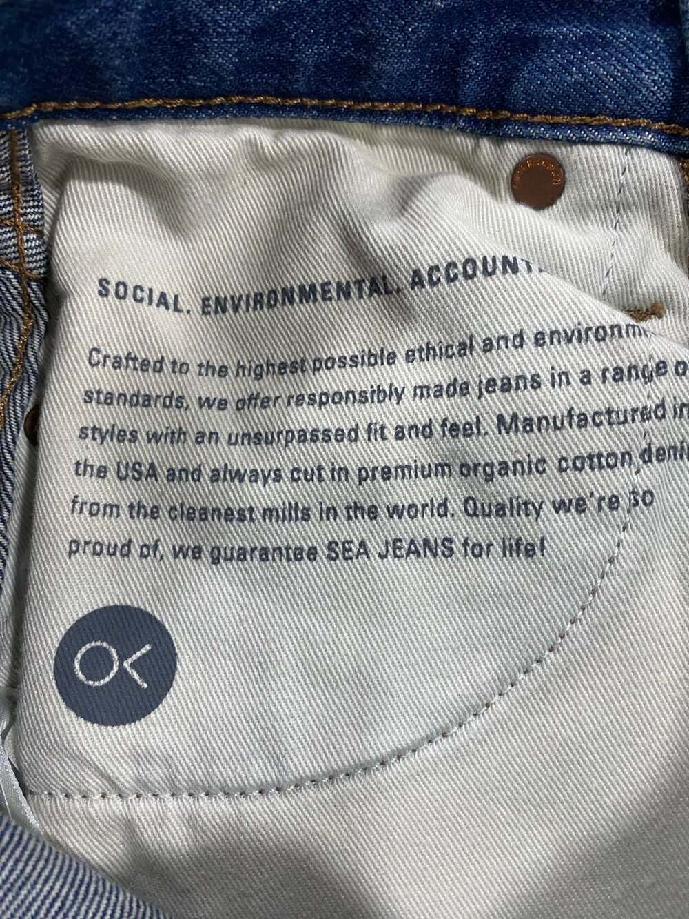 NWT Outerknown Sea Jeans The Brook Wide Leg Denim Pants 24 x 27 - Picture 10 of 12
